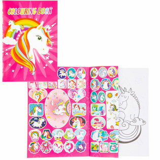 Carte de Colorat Unicorn cu Autocolante 20x14 cm (24 buc)