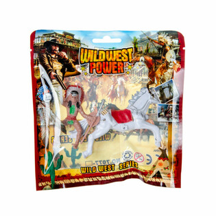 Set mix figurine cowboy și indian pe cal (12 buc.)