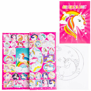 Carte de Colorat Unicorn A4 cu Autocolante (12 bucăți)