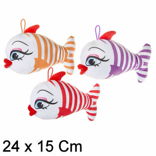 Pește de Pluș Vesel cu Buze Mari - 24 cm - Mix (12 buc)