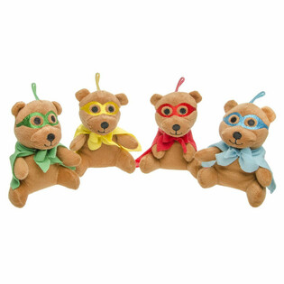 Ursuleț de Pluș Supererou - 13 cm - Mix Culori (12 bucăți)