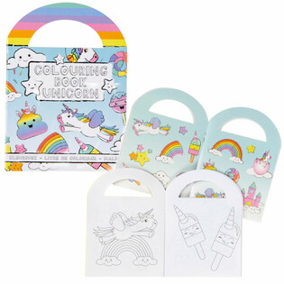 Cărticele mici de colorat cu unicorni și stickere (48 buc.)