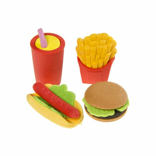 Set 4 Gume de Șters Fast Food (Cutie Display 12x)