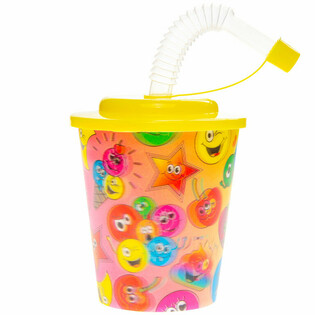 Pahar cu pai / Pahar pentru &icirc;nghețată &ndash; Smiley, 250 ml (12 buc.)