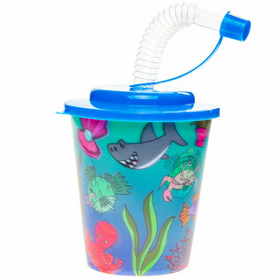 PAHAR PENTRU BĂUTURĂ / PAHAR PENTRU &Icirc;NGEȚATĂ CU PAI &ndash; ANIMALE MARINE (12 buc.)