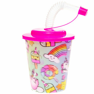 PAHAR / PAHAR PENTRU &Icirc;NGHEȚATĂ CU PAI &ndash; UNICORN (12 buc.)