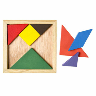 Set Puzzle Tangram din Lemn (12 piese)