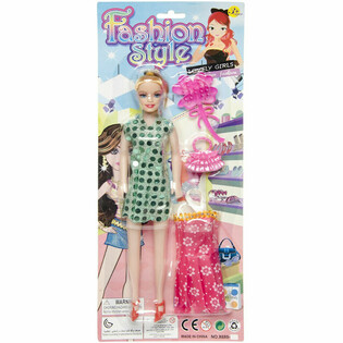 PĂPUȘĂ FASHION CU ROCHIE PE CARTON (12 buc.)