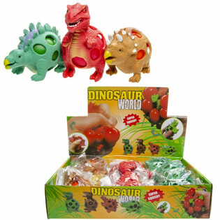 Minge squishy cu plasă dinozaur - Display (12 buc.)