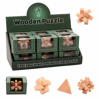 Display Puzzle IQ din Lemn (12 bucăți)