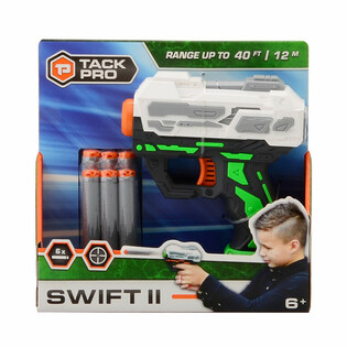 Pistol cu darts Tack Pro Swift II cu 6 darts-uri moi