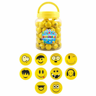 Mingi Ricoșante Smiley Funny Faces &Oslash;3,3cm &icirc;n Recipient (72 buc.)