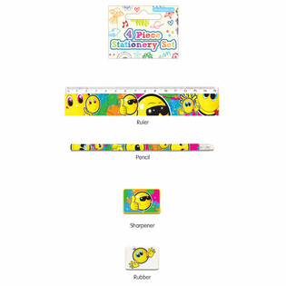 SET DE PAPETĂRIE SMILEY DIN 4 PIESE (24 buc.)