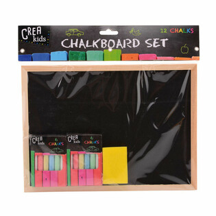 Set Tablă de Scris CREA KIDS 29x21CM cu Cretă și Burete (12 buc.)
