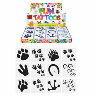 TATUAJE AMUZANTE - MODEL: URME DE ANIMALE, Fiecare pachet cu 12x Tatuaje &Icirc;N DISPLAY (48 buc.)