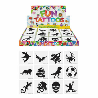 TATUAJE FUNNY - MODEL: BĂIEȚI, Fiecare pachet 12x Tatuaje &Icirc;N DISPLAY (48 buc.)