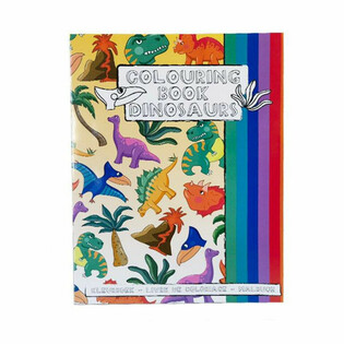 A4 - Carte de colorat cu dinozauri 21x28 cm, cu stickere (12 buc.)