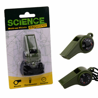 SCIENCE EXPLORER FLUIER DE SUPRAVIEȚUIRE CU COMPAS ȘI TERMOMETRU PE CARD (24 buc.)