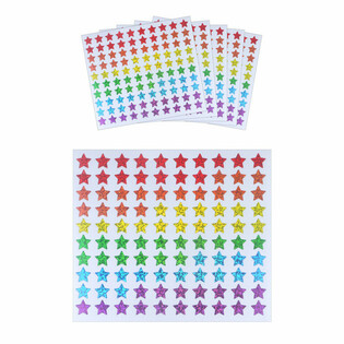STICKERE FUN - ABȚIBILDURI STELE COLORATE - 100 STICKERE PE FILĂ (5buc)