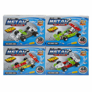 Set de Construcție Mașină de Curse din Metal (Display 24 bucăți)