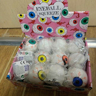 Mingi antistres Squeeze Eyeball &icirc;n display (12 bucăți)