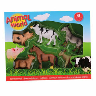 ANIMAL WORLD - SET DE JOACĂ CU 6 FIGURINE ANIMALE DE FERMĂ (1 buc.)