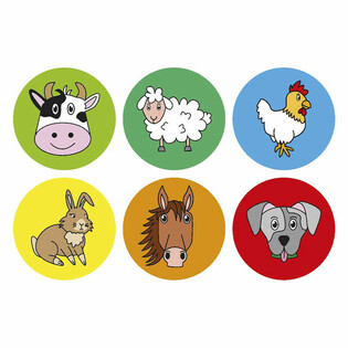 PLUȘ - ANIMALE DE FERMĂ - DIAMETRU: 10 CM (48 buc.)