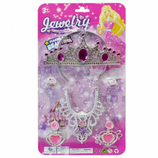 SET DE BEAUTY PRINȚESĂ CU TIARĂ, CERCĂI, COLIER ȘI INELE