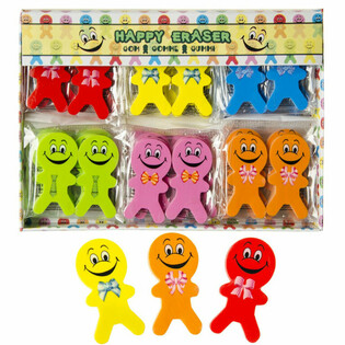 Gume de șters Smiley Vesele 2 piese (36 seturi)