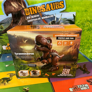Set de Construcție Dinozaur 3D &icirc;n Cutie Cadou - Display (8 buc.)