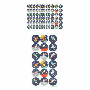 FUN STICKERS - SPAȚIU / COSMOS - 18 ABȚIBILDURI PE FOLIE (10 buc)