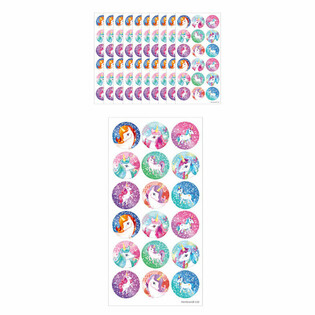 STICKERE DISTRACTIVE UNICORN - ABȚIBILDURI CU UNICORNI - 18 BUC PER FILĂ (10 buc.)