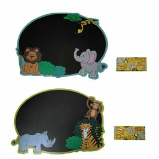 Tablă de Scris Animale Sălbatice cu Cretă - Display 24 buc