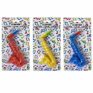 Saxofon de Jucărie - 16 cm - Diverse Culori - 12 buc pe Card