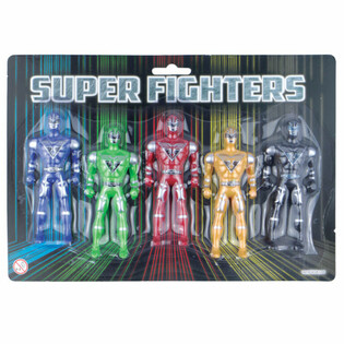 SUPER FIGHTERS - 5 Figurine de Acțiune pe Card (6 buc.)