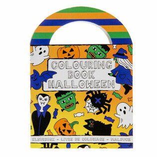 Cărți mici de colorat pentru Halloween cu autocolante (48 bucăți)