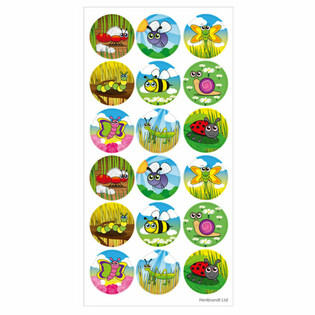 FUN STICKERS - INSECTE - 18 ABȚIBILDURI PE COALĂ (10 buc.)