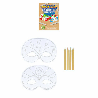 Măști de Supereroi Eco Friendly pentru colorat (12 bucăți)
