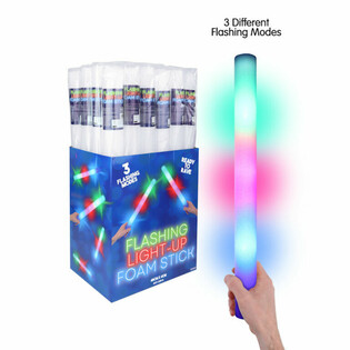 Bete din spumă LED - Baghetă de petrecere multicoloră &icirc;n display (24 buc.)