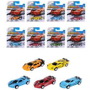 MAȘINUȚE SPORT DE TRAS &Icirc;NAPOI (PULL BACK) PE CARTON - MIX CULORI (12 buc.)