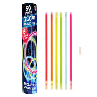 Brățări Luminoase Glow - 50 Bucăți per Tub (Display 12 buc.)