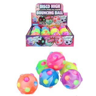 Minge Ricoșătoare Luminoasă Disco - 6cm - Display 12 buc.