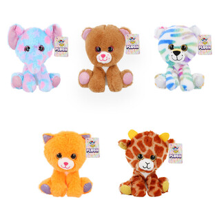 Animale de pluș șez&acirc;nde - 15 cm - Modele mixte (10 buc.)