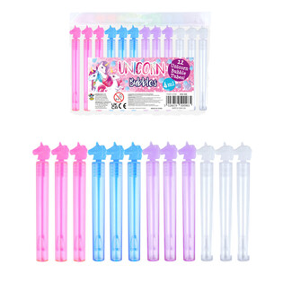 Mini baghete pentru baloane de săpun Unicorn (Set de 12 buc.)