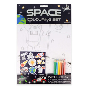 Set de colorat Spațiu - Include creioane și stickere (12 buc.)