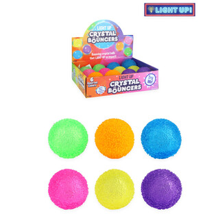 MINGE GUMATĂ LUMINOASĂ CRISTAL. DIAMETRU: 5 CM. - MIX CULORI - &Icirc;N DISPLAY (12 buc.)