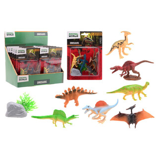 ANIMAL WORLD - Set Joacă Dinozauri 8 Piese - &Icirc;n Display (12 buc.)