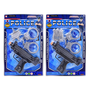 Set de Joacă de Poliție cu Mitralieră, Cătușe și Insignă (6 buc.)