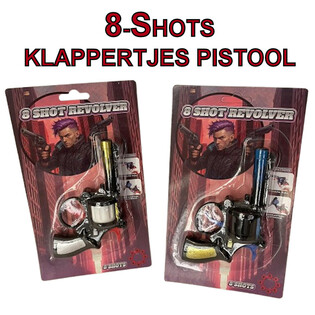 PISTOL CU CAPSE 8 FOCURI PE CARD (24 buc.)