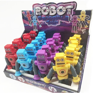 ROBOȚI DE JUCĂRIE FLEXIBILI ȘI PLIABILI - MIX CULORI - &Icirc;N DISPLAY (24 buc.)